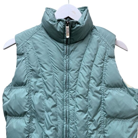 WOOLRICH Womens Puffer Vest Size Small Seafoam Green Jacket Zip Front Ski Snow - Picture 2 of 12